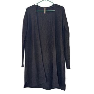 Leo & Nicole Charcoal Gray Open Front Cardigan